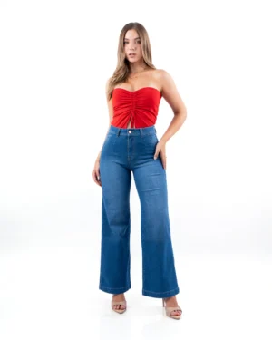 Pantalon Palazo Yeli Celeste