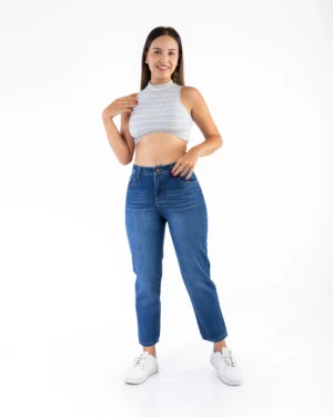 Mom Jeans Azul Frost