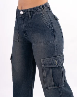 Pantalon Cargo Rigido Denin Madera