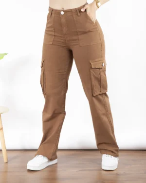 Pantalon Cargo Drill Camello