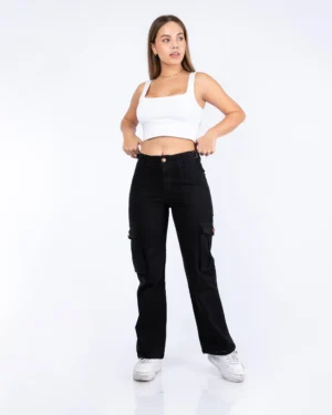 Pantalon Cargo Drill Negro