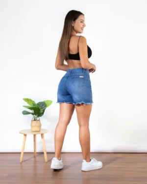 Shorts Clasico Denin Azul Basta Deshilachada