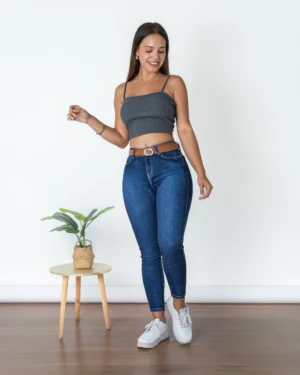 Skinny Jeans Trapeado Azul