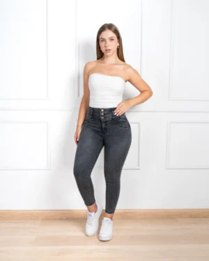 Skinny Jeans Fajero Black Plomo Claro